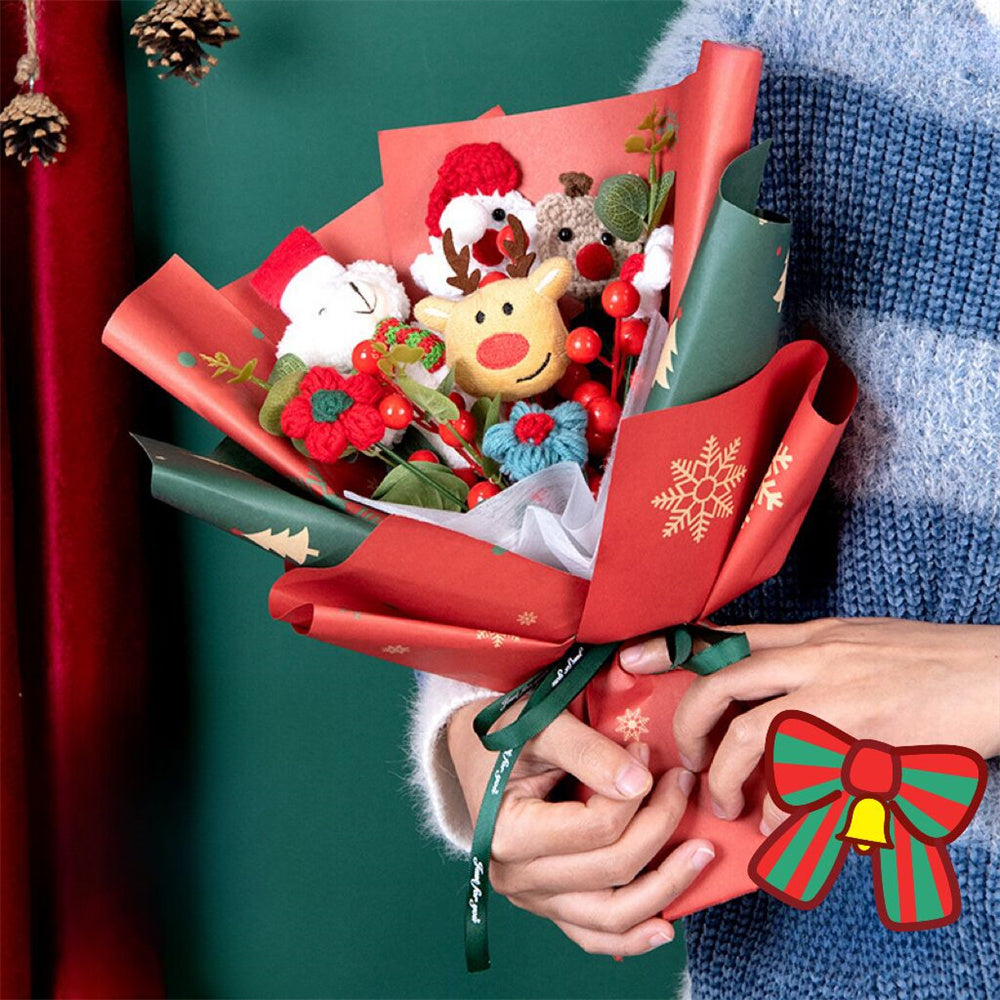 Handmade Christmas Crochet Flower Bouquet - Personalised Knitted Gift for Her