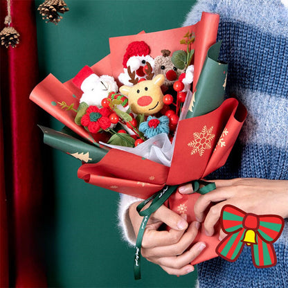 Handmade Christmas Crochet Flower Bouquet - Personalised Knitted Gift for Her