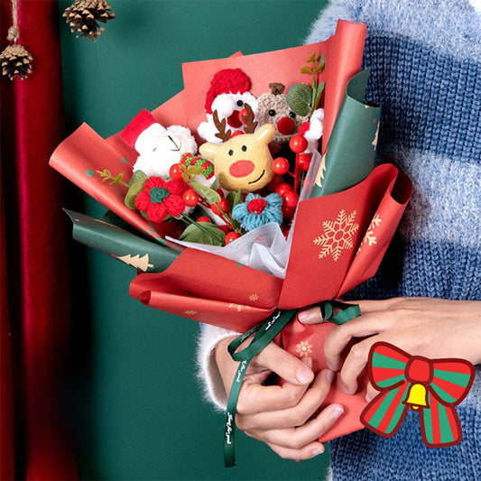 Handmade Christmas Crochet Flower Bouquet - Personalised Knitted Gift for Her