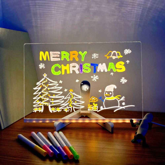 LED Note Board - Christmas Gifts for Kids - Acrylic Message Marker Board with Glowing Light