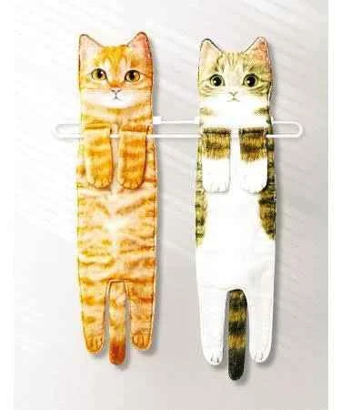Cute Cat Decor Hanging Face Towels Soft Funny Face Towels Gift for Women Cat Lovers
