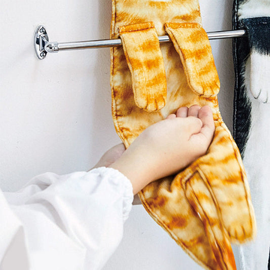 Cute Hanging Cat Face Towel | Soft Funny Hand Towel Gift for Cat Lovers