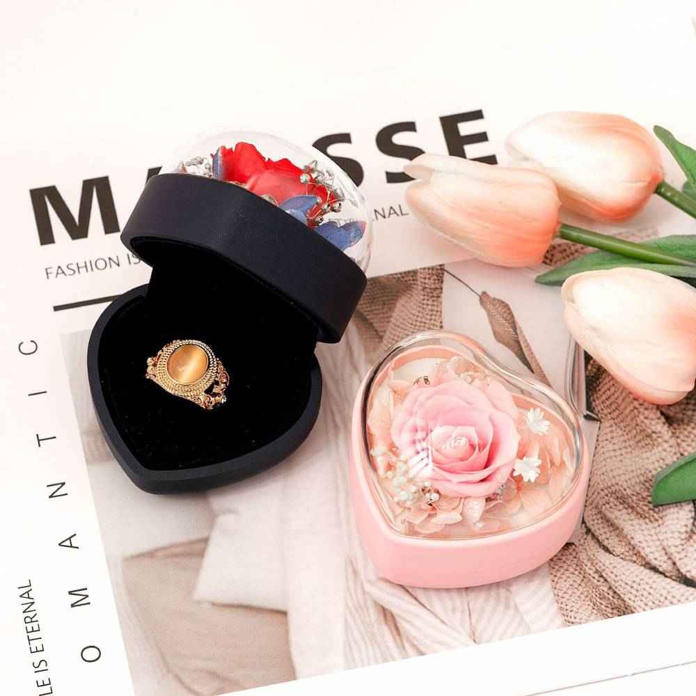 Rose Jewelry Box Heart Gift Box Necklace Gift Box Valentine's Day Gift for Her