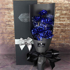 Gold Foil Roses Colorful Rose Bouquet Artificial Forever Flowers Valentine's Day Gifts for Lover