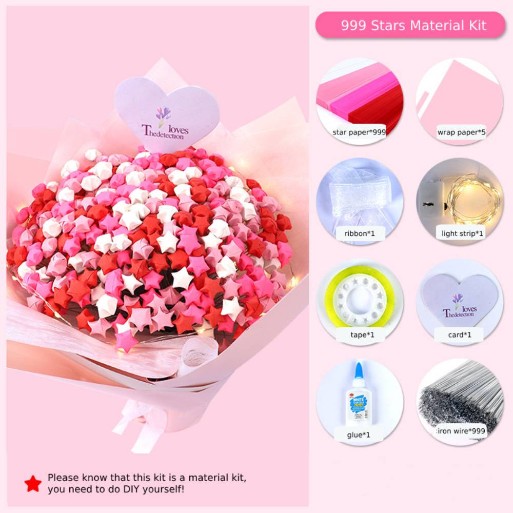 DIY Lucky Paper Stars Bouquet Set | Personalised Valentine's Gift for Couples