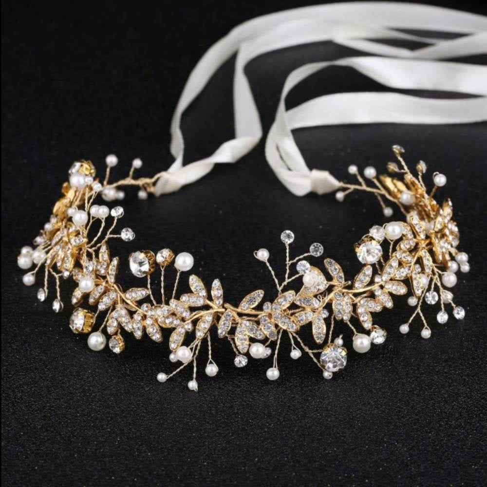 Pearls Rhinestone Hairpiece for Bride and Bridesmaid Wedding Accessory Vintage Boho