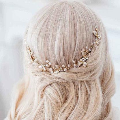 Handmade Twisted Flower Leaf Hairpiece for Bride and Bridesmaid Wedding Accessory Vintage Boho