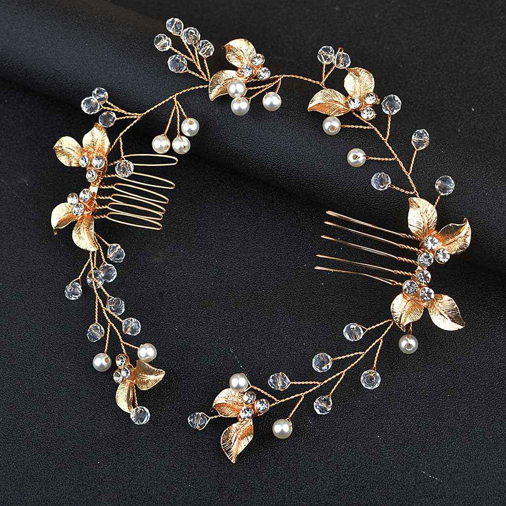 Handmade Twisted Flower Leaf Hairpiece for Bride and Bridesmaid Wedding Accessory Vintage Boho