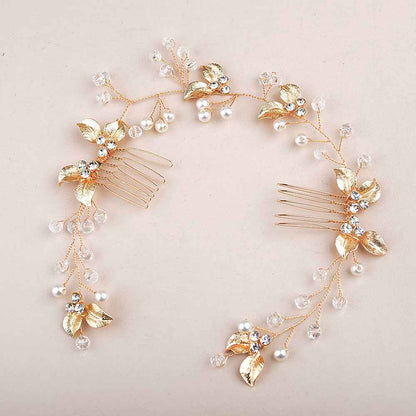 Handmade Twisted Flower Leaf Hairpiece for Bride and Bridesmaid Wedding Accessory Vintage Boho