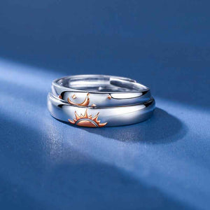 Sun and Moon Promise Ring Matching Couple Rings Adjustable Ring Gifts for Her or Him