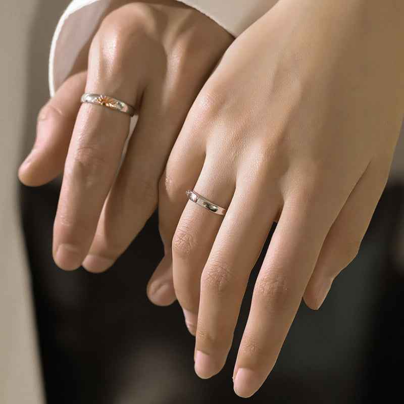 Sun and Moon Promise Ring Matching Couple Rings Adjustable Ring Gifts for Her or Him
