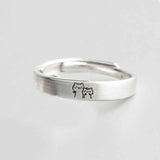 Cute Cat Matching Ring Adjustable Ring Animal Couple Jewelry Gift