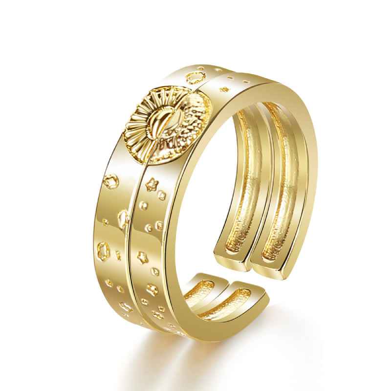 Sun and Moon Couple Rings Matching Ring Adjustable Ring Jewelry Gift for Lovers