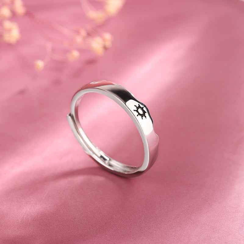 Sun and Moon Couple Rings Matching Promise Ring Adjustable Ring Gift for Lovers