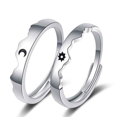 Sun and Moon Couple Rings Matching Promise Ring Adjustable Ring Gift for Lovers