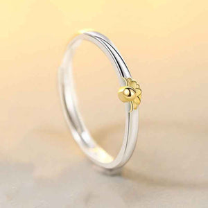 Sunflower Matching Promise Rings Couple Adjustable Ring Jewelry Gift for Lovers