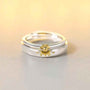Sunflower Matching Promise Rings Couple Adjustable Ring Jewelry Gift for Lovers