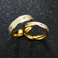 Stainless Steel Matching Promise Rings for Couples - Personalised Lover's Gift