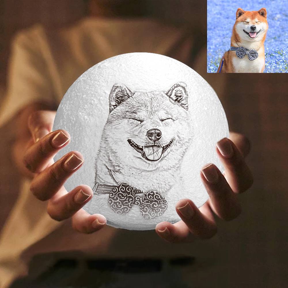 Personalised Photo Moon Lamp - Custom 3D Night Light with 16 Colours