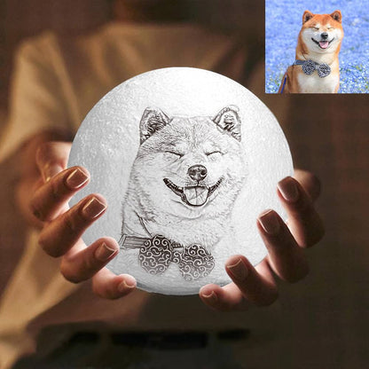 Personalised Photo Moon Lamp - Custom 3D Night Light with 16 Colours