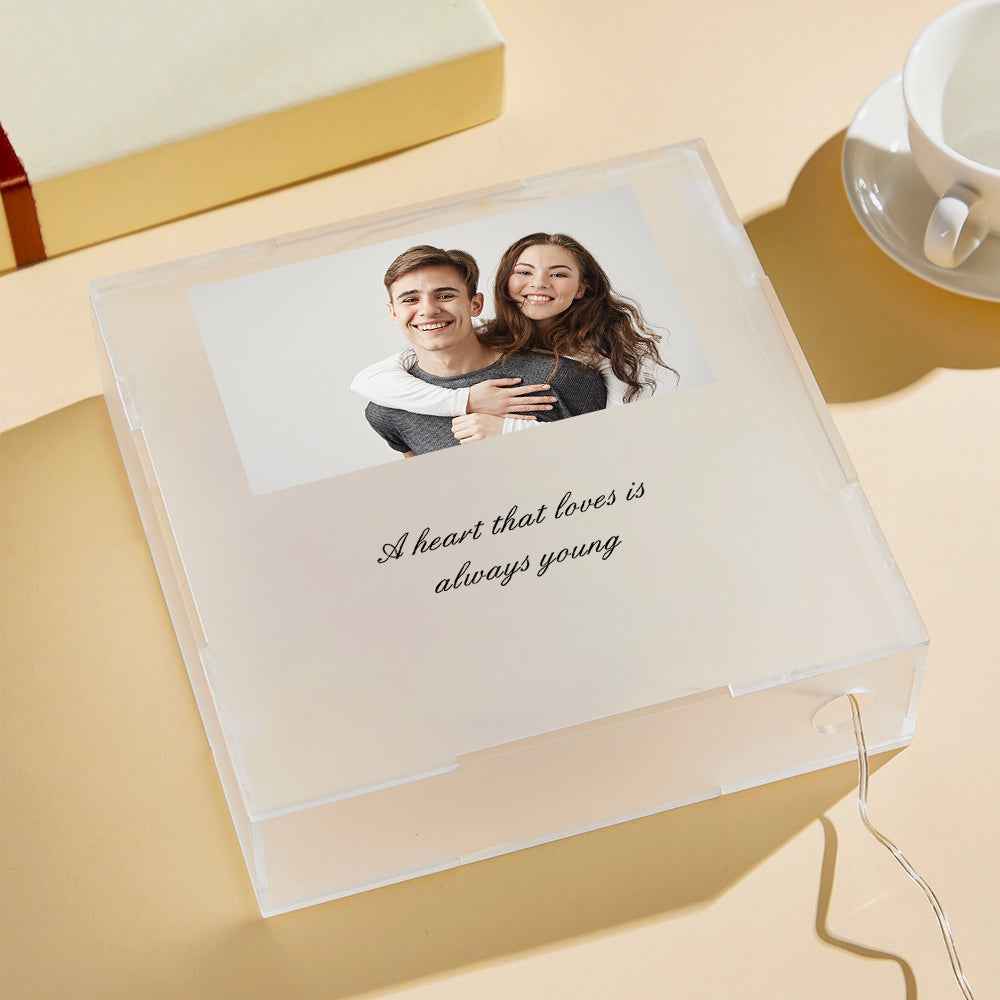 Personalized Photo Frosted Acrylic Decor Night Light Unique Lighted Block Lamp Gift for Girl