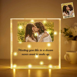Personalized Photo Transparent Acrylic Decor Night Light Unique Lighted Block Lamp Gift for Girl