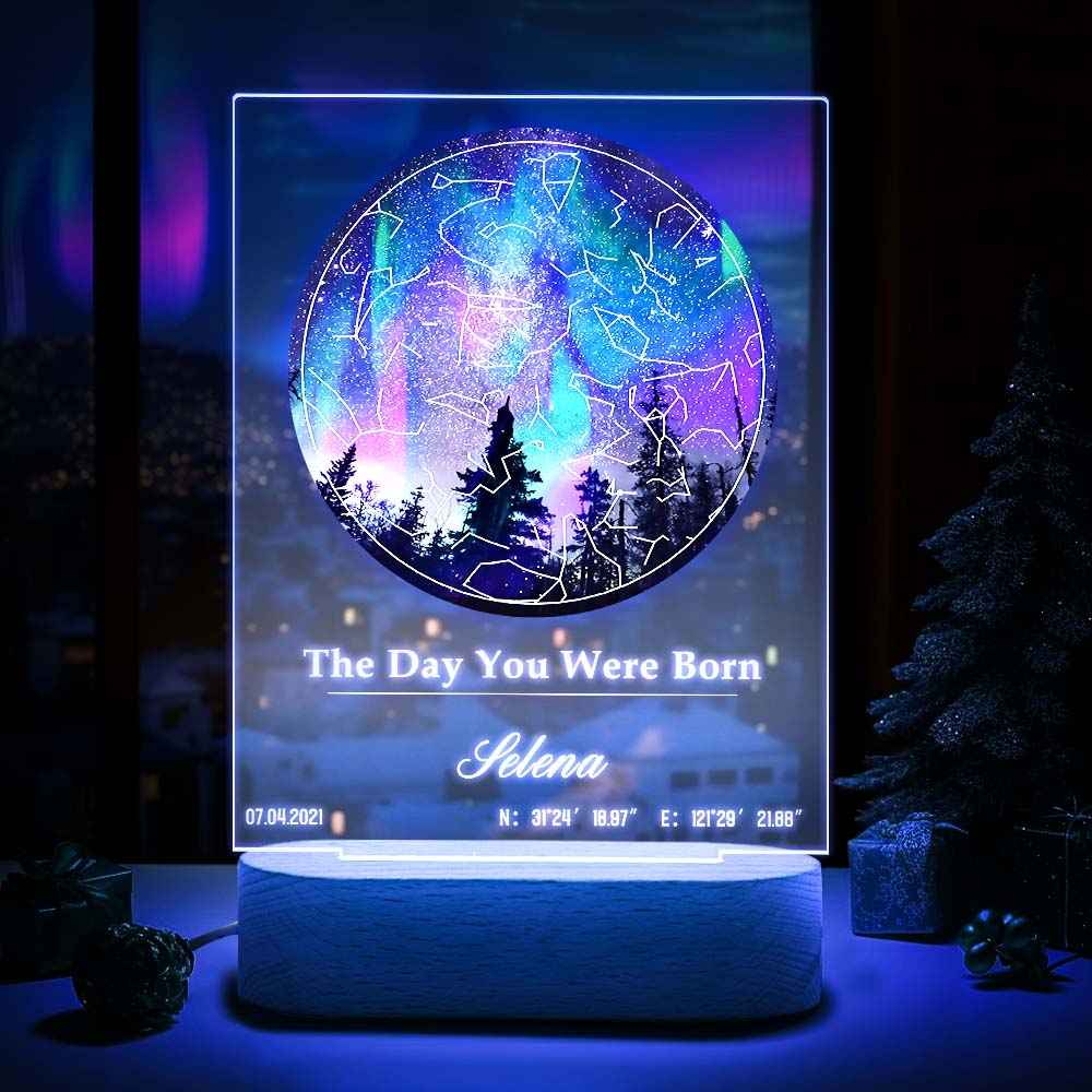Custom Star Map Lamp Acrylic Colorful Night Light Romantic Christmas Gift