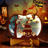 Personalized Halloween Light with Family Name Halloween Decorations Night Light Gifts for Family