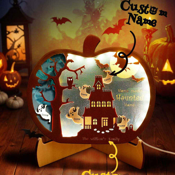 Personalized Halloween Light with Family Name Halloween Decorations Night Light Gifts for Family