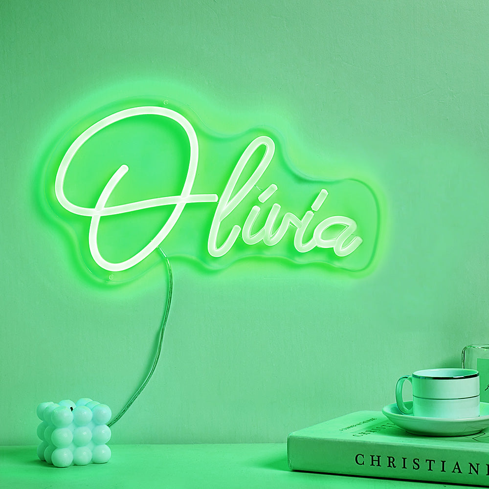 Custom personalised neon name lamp with power adapter and fittings — LED neon sign accessories included for easy installation