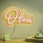 Examples of custom personalised neon name lamp fonts and layouts — LED neon sign customisation options for names and words