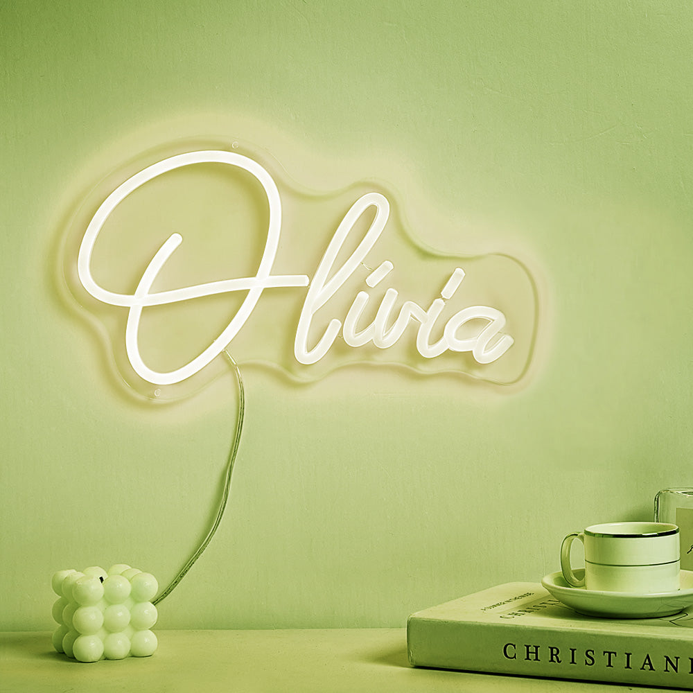 Custom personalised neon name lamp used as party décor to create vibrant atmosphere — LED neon sign for events and celebrations