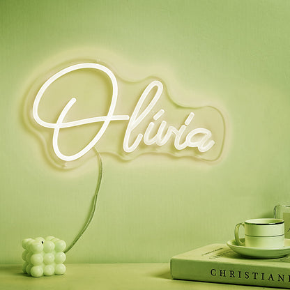 Custom personalised neon name lamp used as party décor to create vibrant atmosphere — LED neon sign for events and celebrations