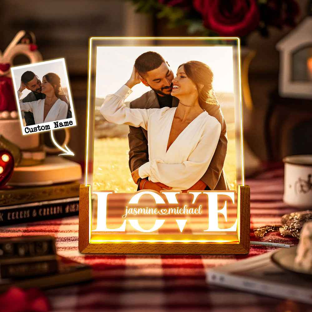 Personalized Couple Photo Collage Night Light Custom Valentines Day Gift Gift for Couple Anniversary Gift for Girlfriend Love Gift
