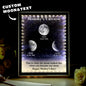 Detail of the moon phase dial in the Moon Phase Light Box Mirror with glass edge