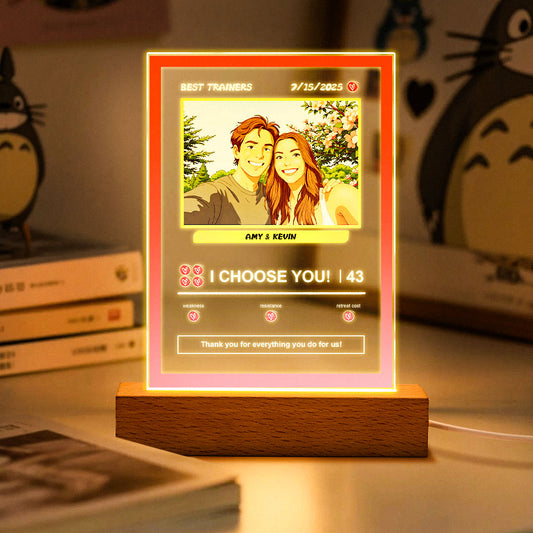 Personalised Photo Lamp Custom Acrylic Poke Card Night Light