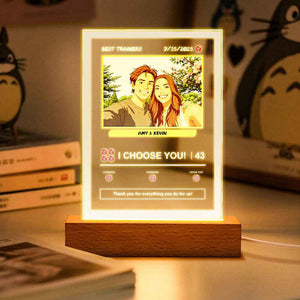 Custom Acrylic Poke Card Personalized Photo and Text Lamp Plaque Night Light Romantic Gift