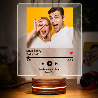 Customized Acrylic Music Photo Plaque 7 Colors Night Light
