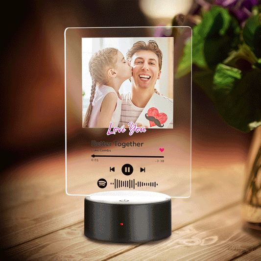 Personalised 7-Colour Music Night Light with QR Code - Custom Text & Song