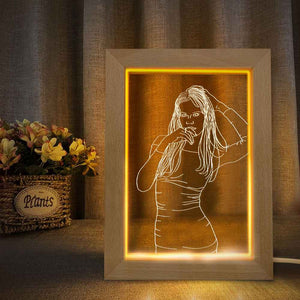 Personalized Engraved 3D Picture Wood Photo Frame Night Lights