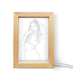 Personalized Engraved 3D Picture Wood Photo Frame Night Lights