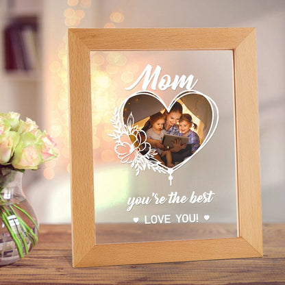 Personalised Photo Night Light Desk Lamp | Custom Acrylic Gift for Mum