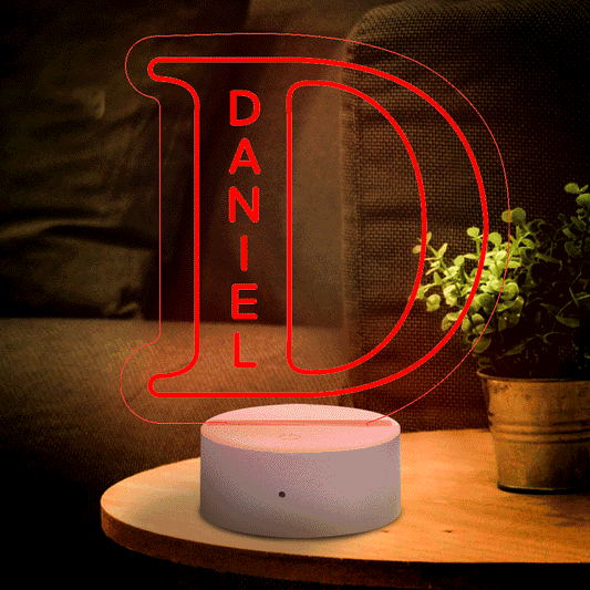 Personalised Letter LED Night Light - Custom Name Lamp for Bedroom & Home Decor