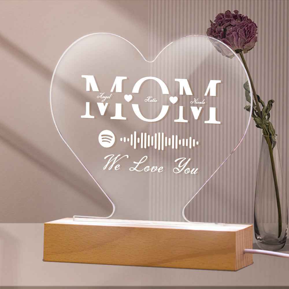 Personalized Night Light, Father's Day Light, LED Light, Custom Engraved Night Light