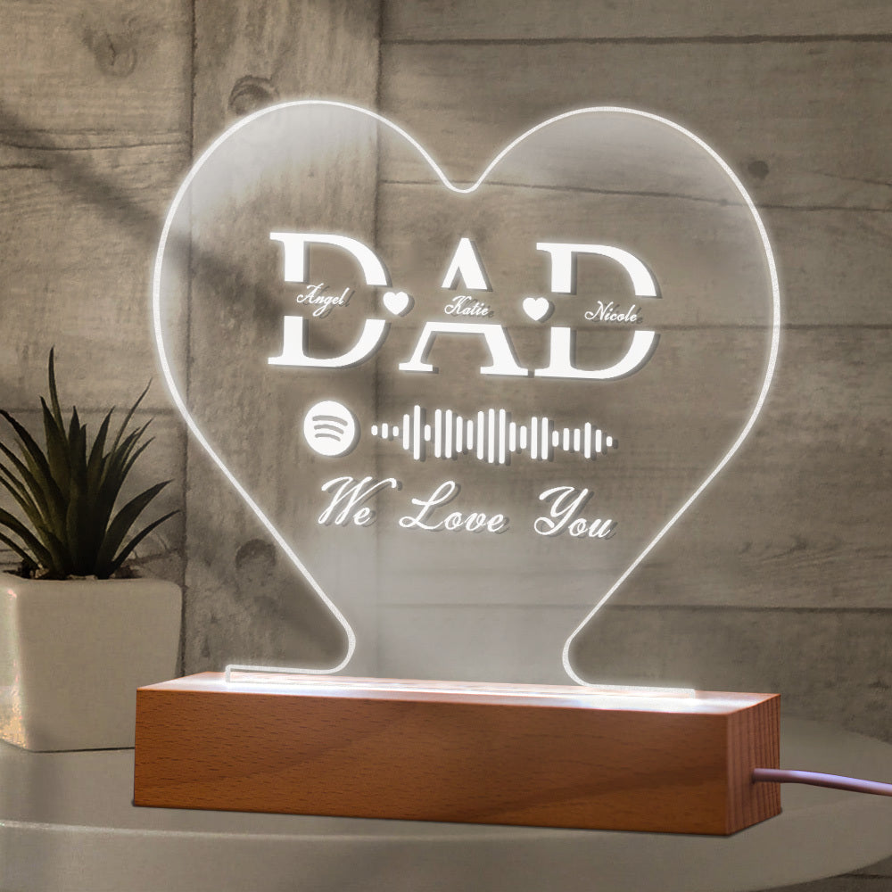 Custom Engraved LED Night Light | Personalised Father's Day Gift