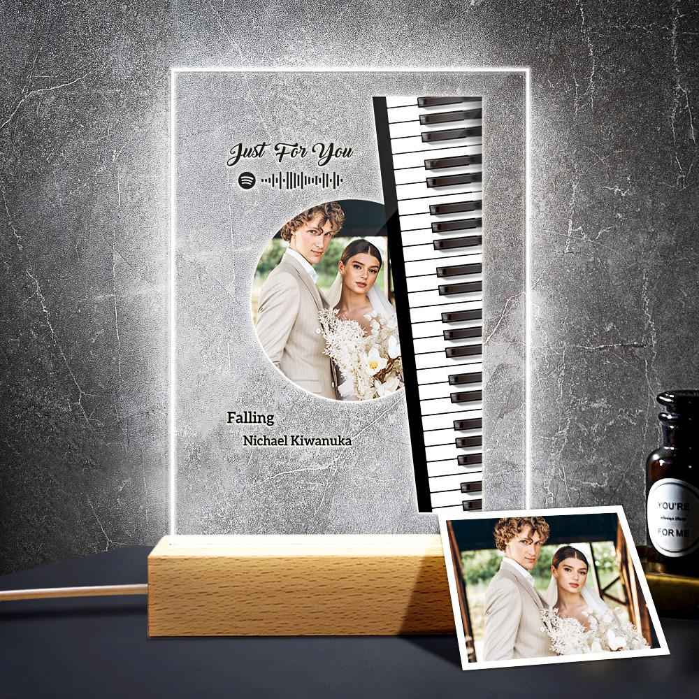 Personalized Photo Night Light For Couple With Engraving