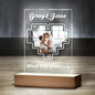 Personalised acrylic night light, heart photo plaque and keyring set — custom photo gift with durable clear acrylic, great for UK and Australia orders