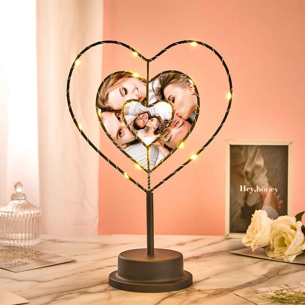Custom Photo Lamp Love LED Night Light Personalized Heart-shaped Lamp Gift for Lover