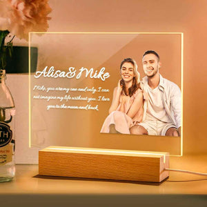 Personalized Acrylic Plaque Night Lamp Custom Photo Night Light