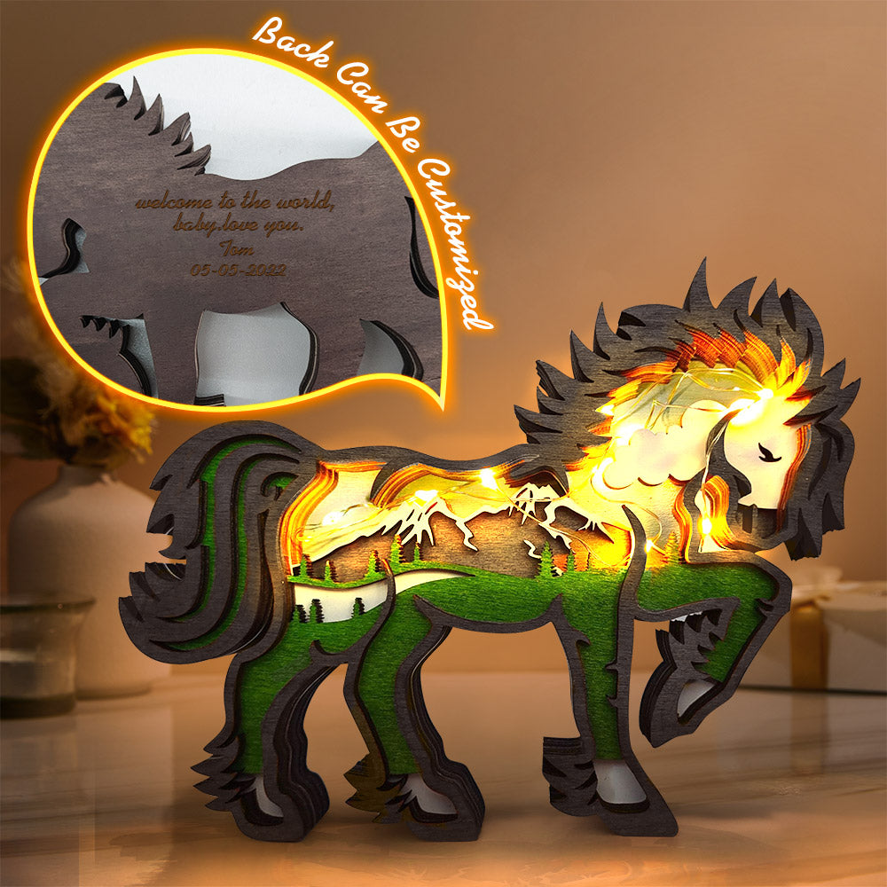 Personalised Woodland Bear Silhouette Statue - Custom Engraved Home Decor